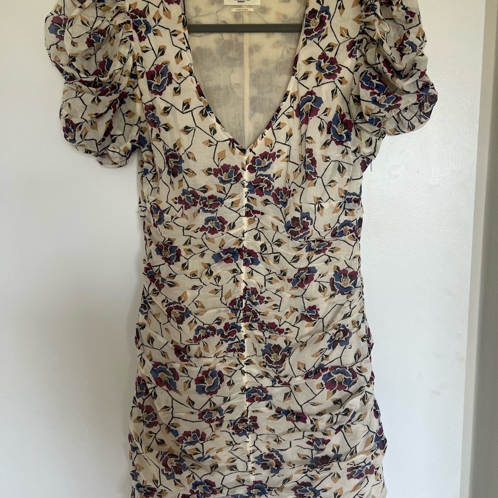 Isabel Marant Floral Dress - Cream And Purple